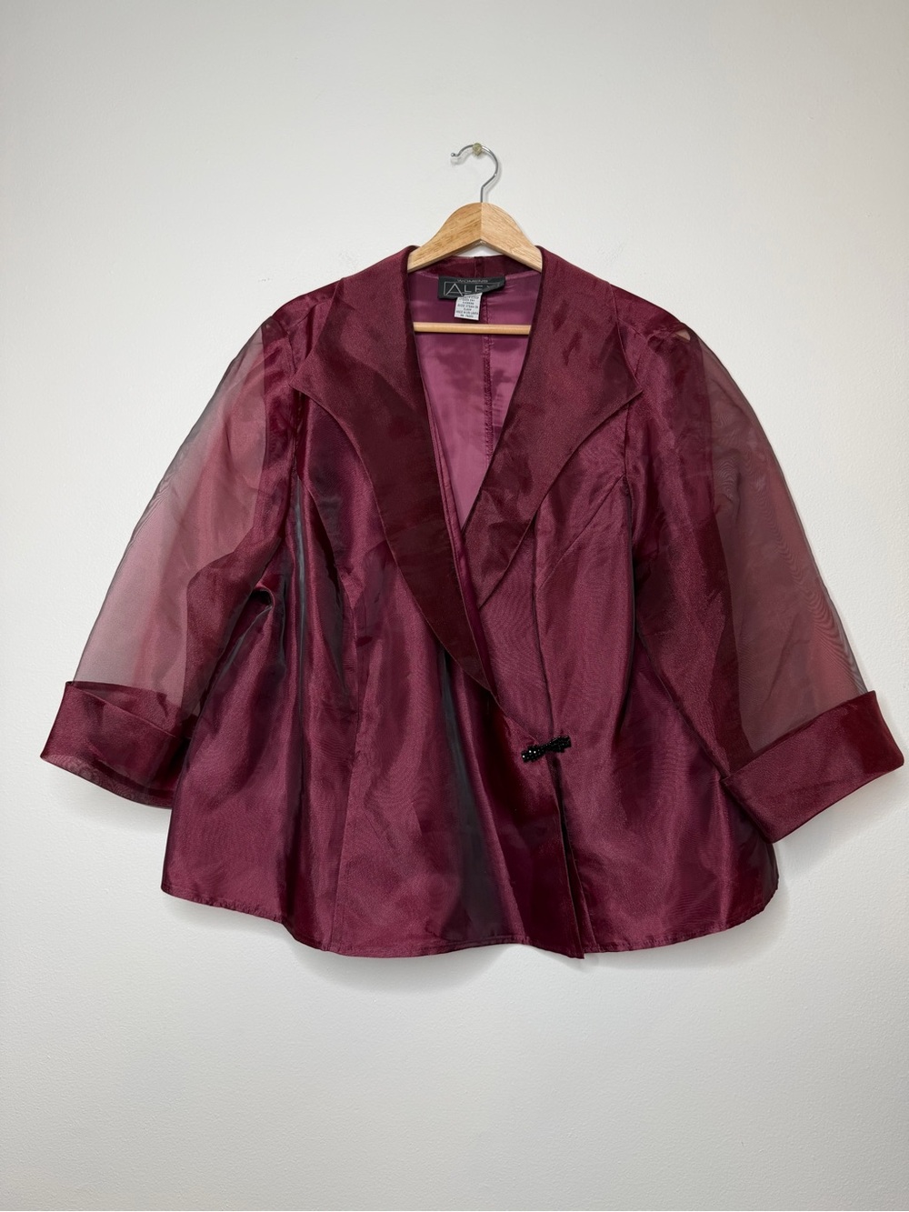 Alex Evenings Burgundy Maroon Organza Sheer Formal Event Jacket Separate 3X